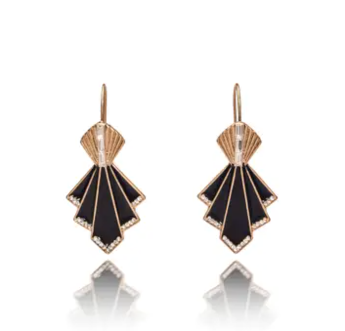 Art Deco Fan Earrings